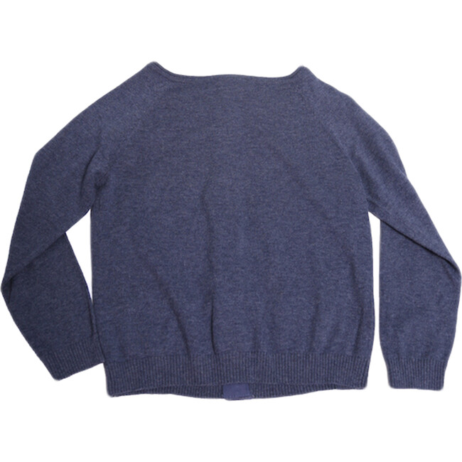 Cotton Classic Crew Neck Cardigan, Denim - Sweaters - 2