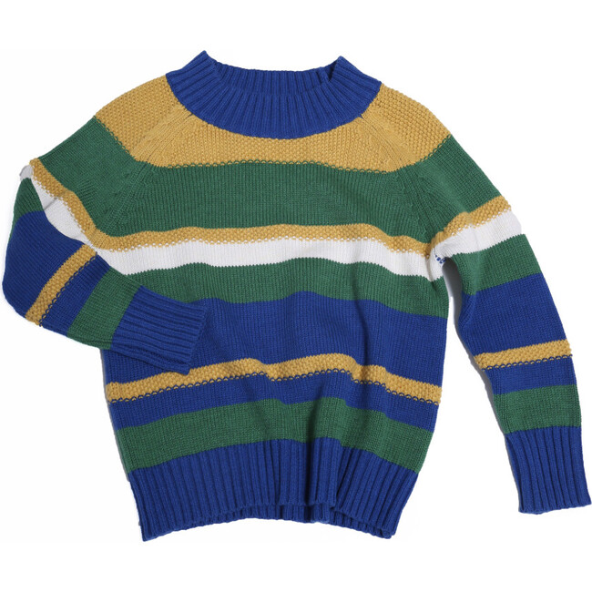 Noah Striped Pullover, Cobalt Mix - Sweaters - 1