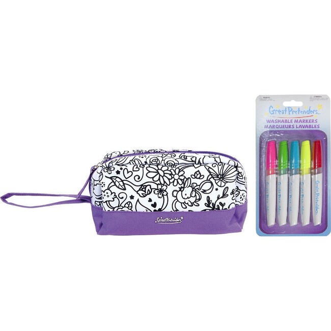 Color-in Pencil Case Bundle with Markers - Arts & Crafts - 1