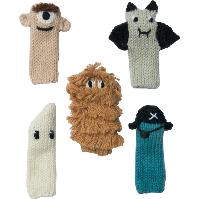Set of 5 Spooky Finger Puppets, Multi
