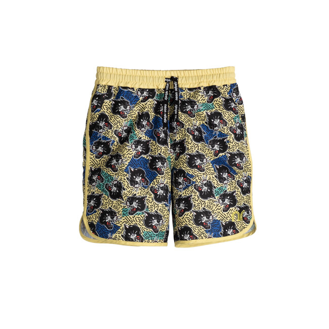 Axel Woven Short, Yellow Iris Panther - Shorts - 1
