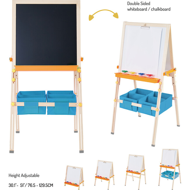 Little Artist Vangogh Easel, Wood/Blue - Arts & Crafts - 3