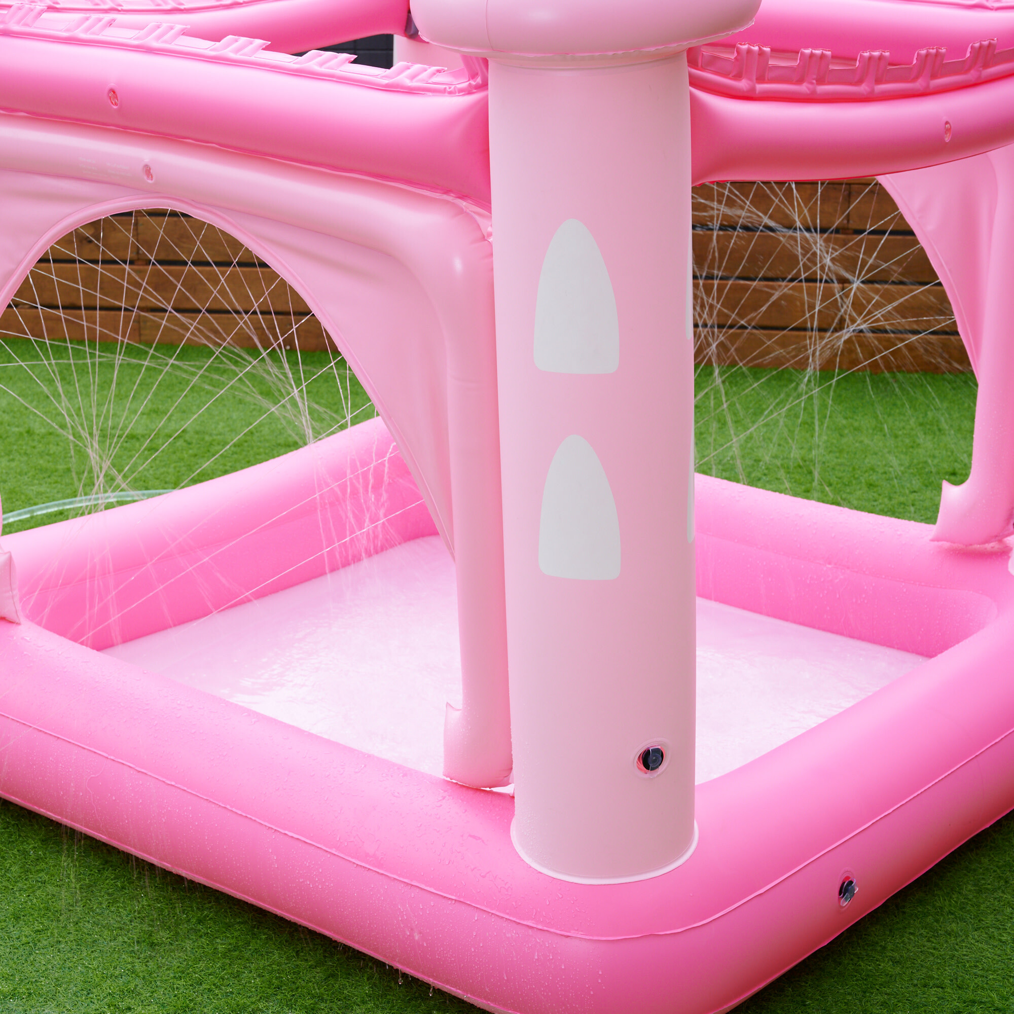 Water Fun Castle Inflatable Kiddie Pool, Pink, 2020 - Teamson Kids 