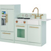 Little Chef Chelsea Modern Play Kitchen, Mint/Gold - Play Kitchens - 1 - thumbnail