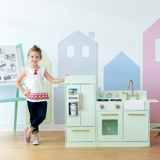 Little Chef Charlotte Modern Play Kitchen, Mint/Gold - Play Kitchens - 5