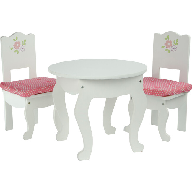 Little Princess 18" Doll Table & 2 Chairs Set, White - Doll Accessories - 1