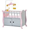Polka Dots Princess Baby Doll Nursery Bed with Cabinet, Grey - Doll Accessories - 1 - thumbnail