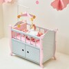 Polka Dots Princess Baby Doll Nursery Bed with Cabinet, Grey - Doll Accessories - 2