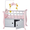 Polka Dots Princess Baby Doll Nursery Bed with Cabinet, Grey - Doll Accessories - 3