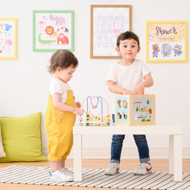 Preschool Play Lab Wooden Activity Learning 4-side Cube - Teamson Kids ...