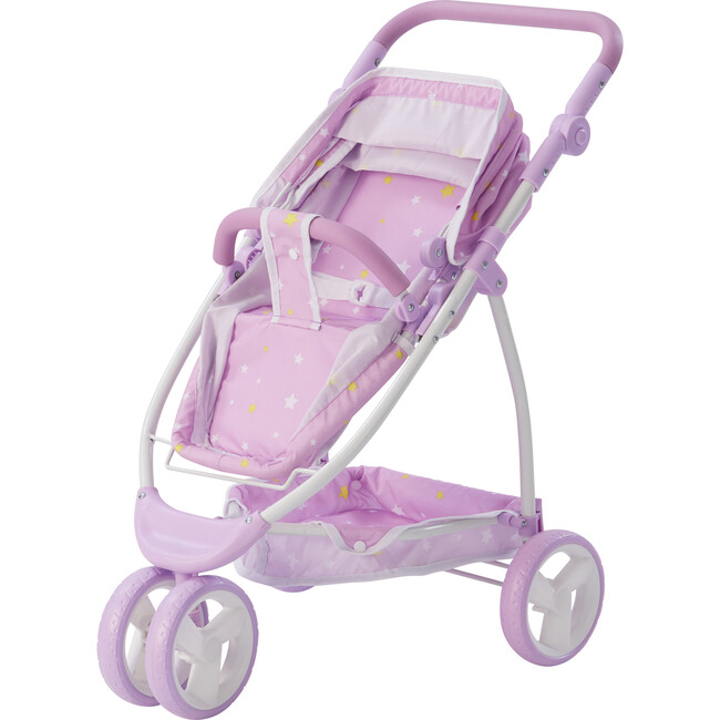 Twinkle Stars Princess 2-in-1 Baby Doll Stroller, Purple