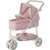 Polka Dots Princess 2-in-1 Baby Doll Stroller, Pink/Grey - Doll Accessories - 1 - thumbnail