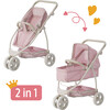 Polka Dots Princess 2-in-1 Baby Doll Stroller, Pink/Grey - Doll Accessories - 2 - thumbnail