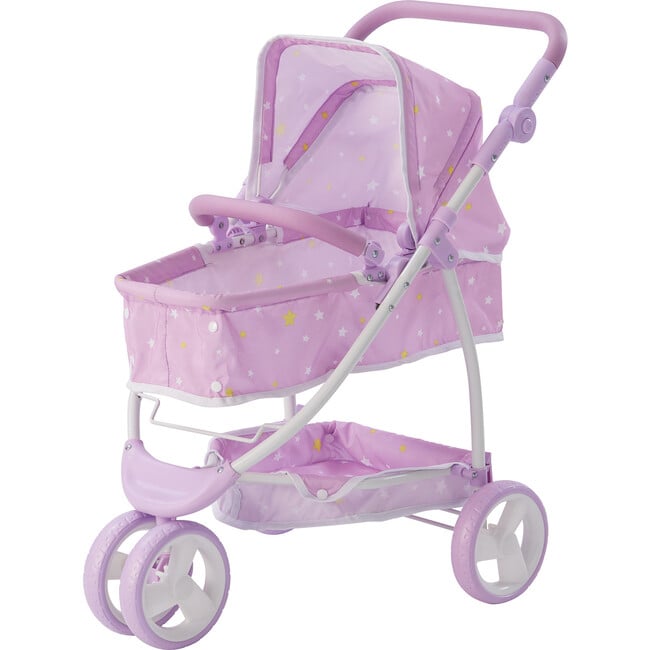 Twinkle Stars Princess 2-in-1 Baby Doll Stroller, Purple - Doll Accessories - 3