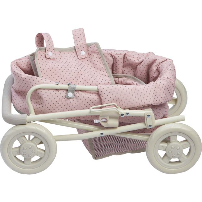 Polka Dots Princess Baby Doll Deluxe Stroller, Pink & Grey - Olivia's ...