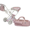 Polka Dots Princess Baby Doll Deluxe Stroller, Pink & Grey - Doll Accessories - 4