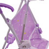 Baby Doll Stroller with Parasol, Purple/Stars - Doll Accessories - 5