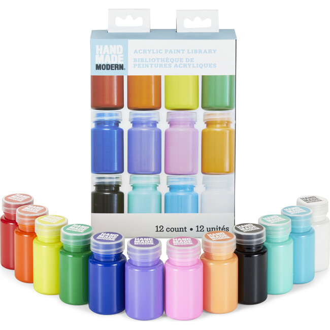Rainbow Satin Acrylic Paint, Set of 12