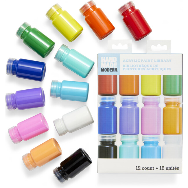 Rainbow Satin Acrylic Paint, Set of 12