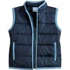 Puffer Vest, Navy with Blue - Vests - 1 - thumbnail