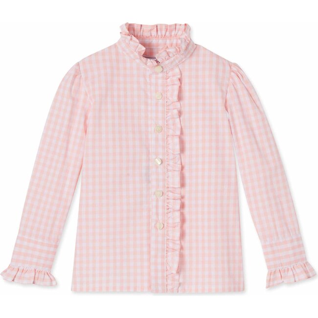 Ginny Ruffle Front Button Down, Driftway Gingham