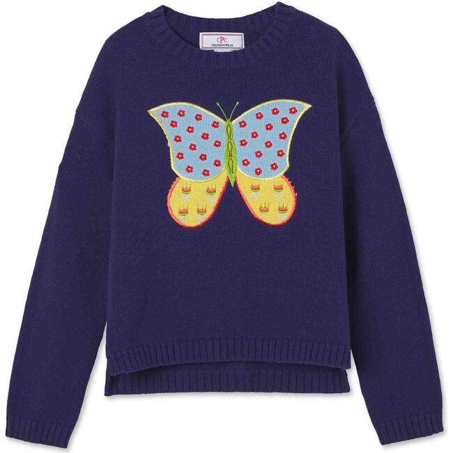 Ella Relaxed Butterfly Sweater, Blue Ribbon