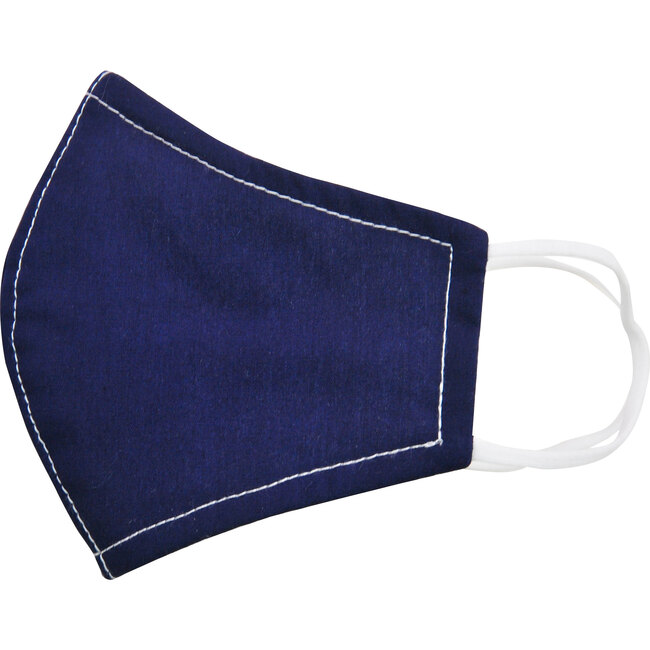 Cotton Poplin Face Mask, Solid Navy
