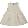 Gemma Party Dress, Gold Damask - Dresses - 1 - thumbnail