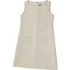 Morgan Classic Shift Dress, Gold Damask - Dresses - 1 - thumbnail