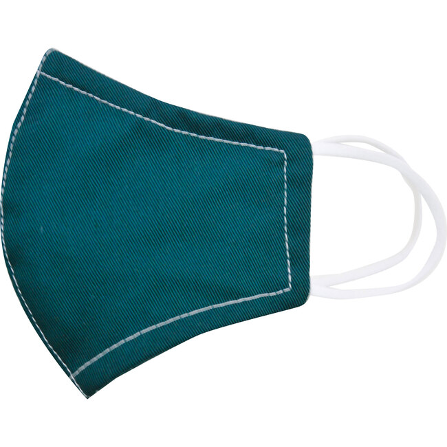 Cotton Poplin Face Mask, Forest Green - Face Masks - 1