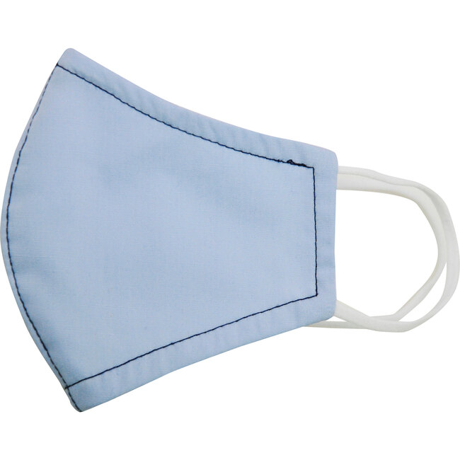 Cotton Poplin Face Mask, Light Blue - Face Masks - 1
