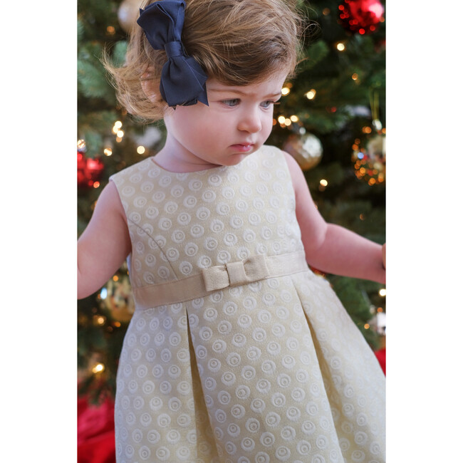 Gemma Party Dress, Gold Damask - Dresses - 2