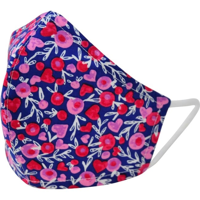 Cotton Face Mask, Hearts and Flowers