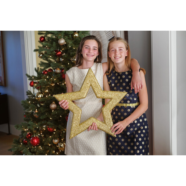 Victoria A Line Shift Dress, Gold Damask Busy Bees Dresses