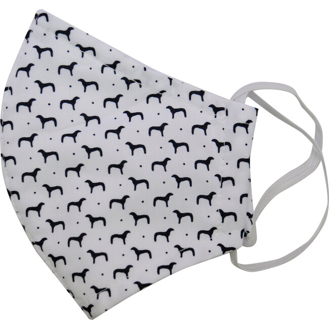 Cotton Face Mask, Navy Puppy - Face Masks - 1