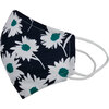 Cotton Face Mask, Navy Green Daisy - Face Masks - 1 - thumbnail