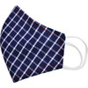 Adult Cotton Face Mask, Navy Windowpane Check - Face Masks - 1 - thumbnail