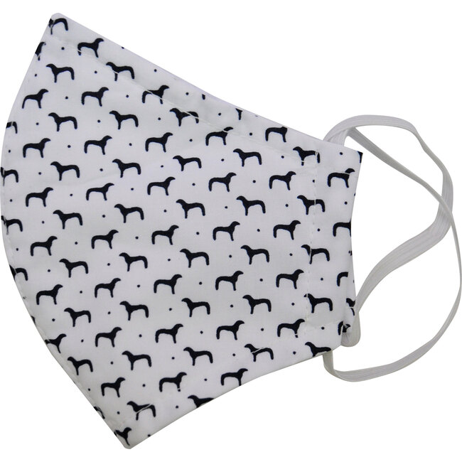 Adult Cotton Face Mask, Navy Puppy