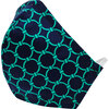 Adult Cotton Face Mask, Navy Green Circle - Face Masks - 2 - thumbnail