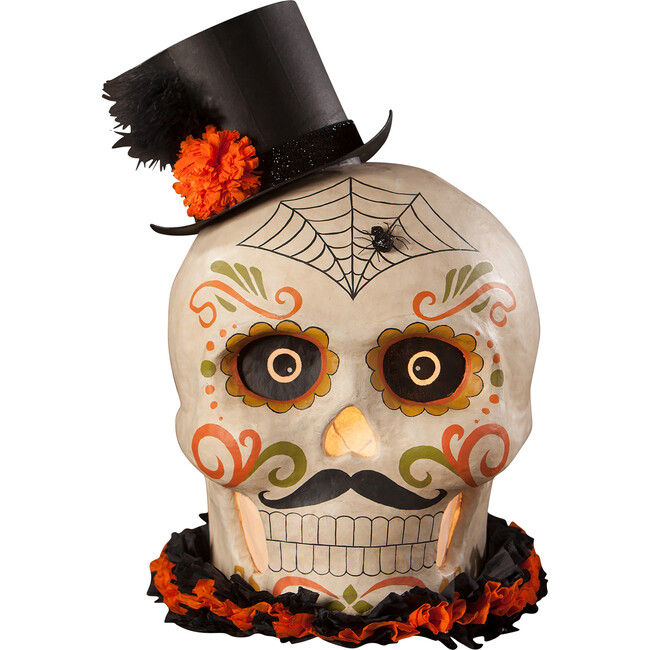 Day of The Dead Skull Paper Mache - Accents - 1