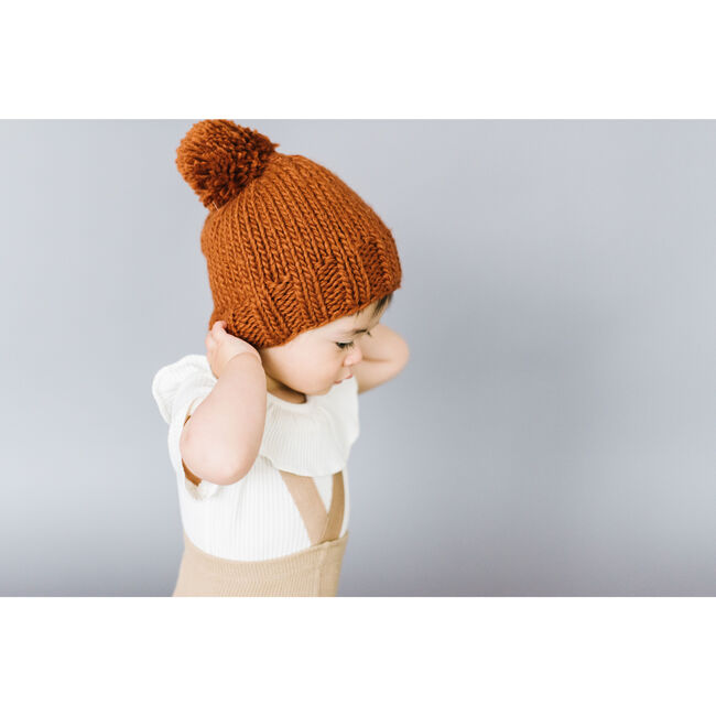 Single Pom Hat, Cinnamon - Hats - 2