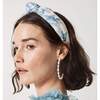 Women Toile Knotted Headband, Blue - Hair Accessories - 3