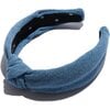 Women Denim Knotted Headband, Blue - Hair Accessories - 1 - thumbnail