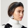 Women Woven Pearl Slim Knotted Headband, Black - Hair Accessories - 2