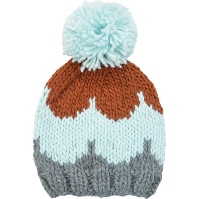 Scallop Hat, Gray, Blue, and Cinnamon - Hats - 1