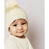 Beanie With Pom, Pearl, Cream, and Gold - Hats - 3