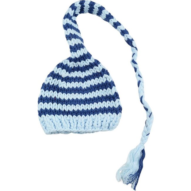 Lucy Striped Hat, Navy and Sky - Hats - 1