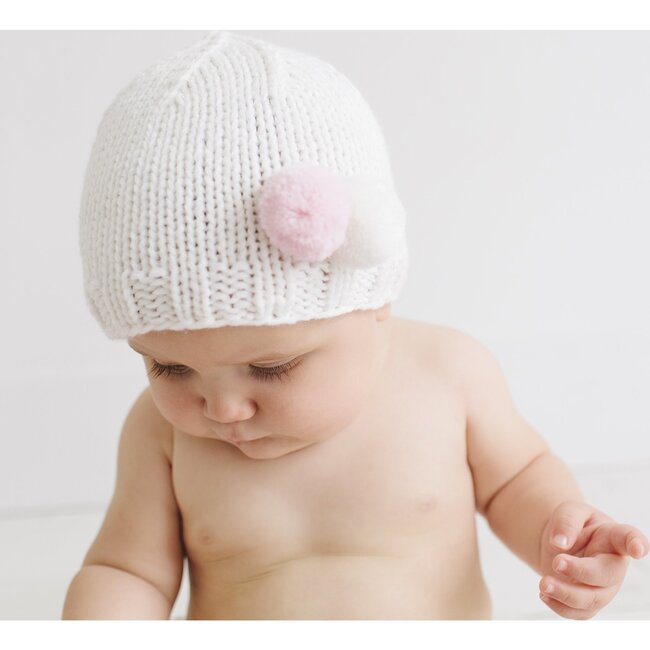 Isabel Tiny Poms Hat, Pink - Hats - 2