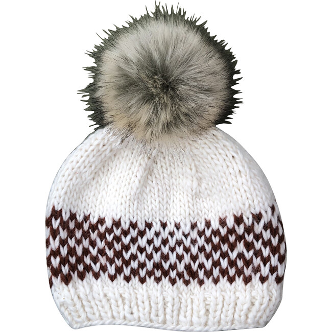 Fair Isle Stripe Hat, Cinnamon - Hats - 1