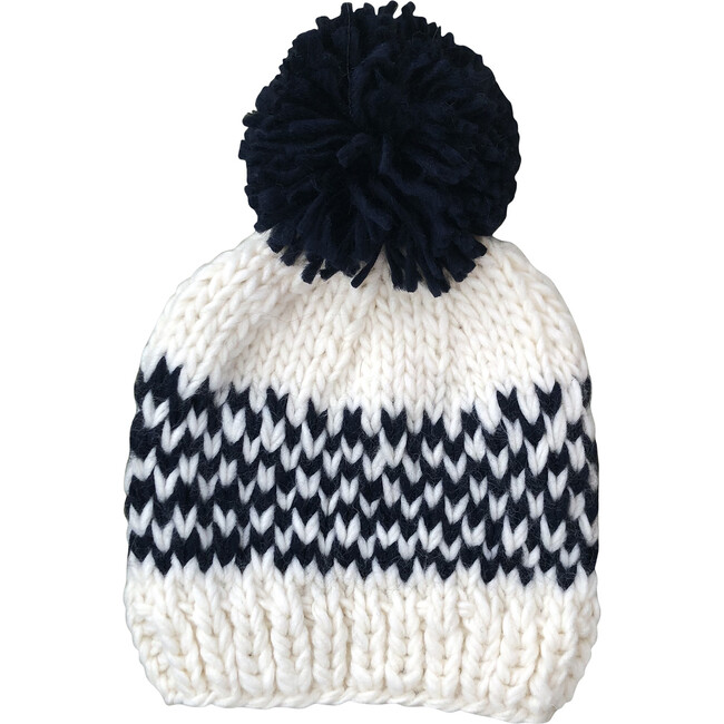 Fair Isle Stripe Hat, Blue - Hats - 1